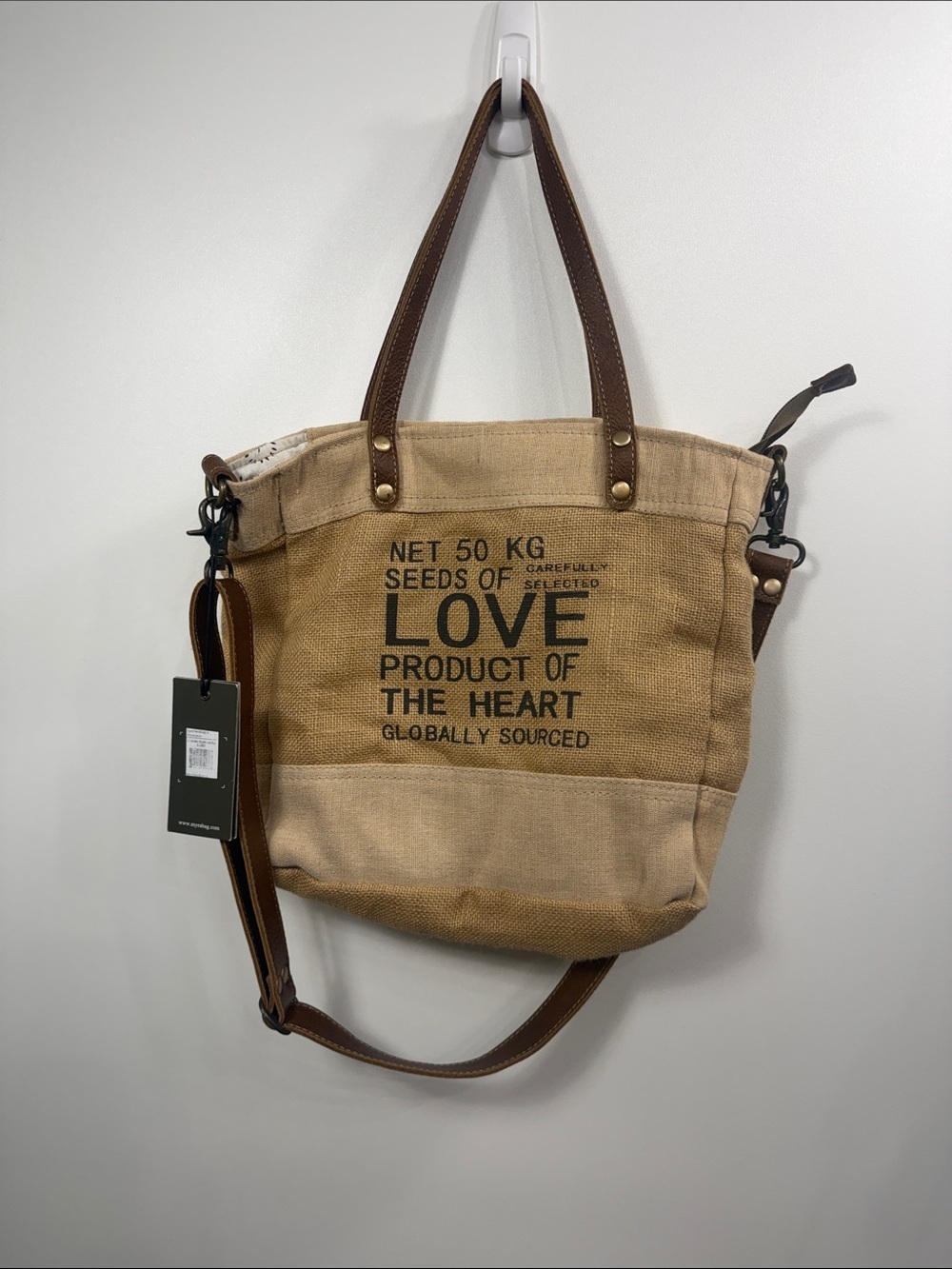 Myra Bag sustainable organic jute bag.NWT.